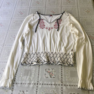 Tommy Hilfiger embroidery long-sleeve top